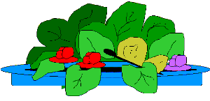 Paper plate pond scene